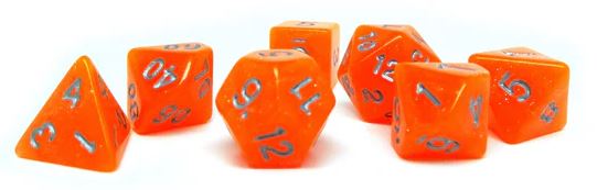 Tangerine Sparkle - 7 Piece Dice Set